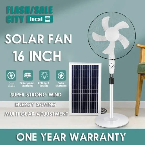 16 Inch Solar Fan with Bulbs