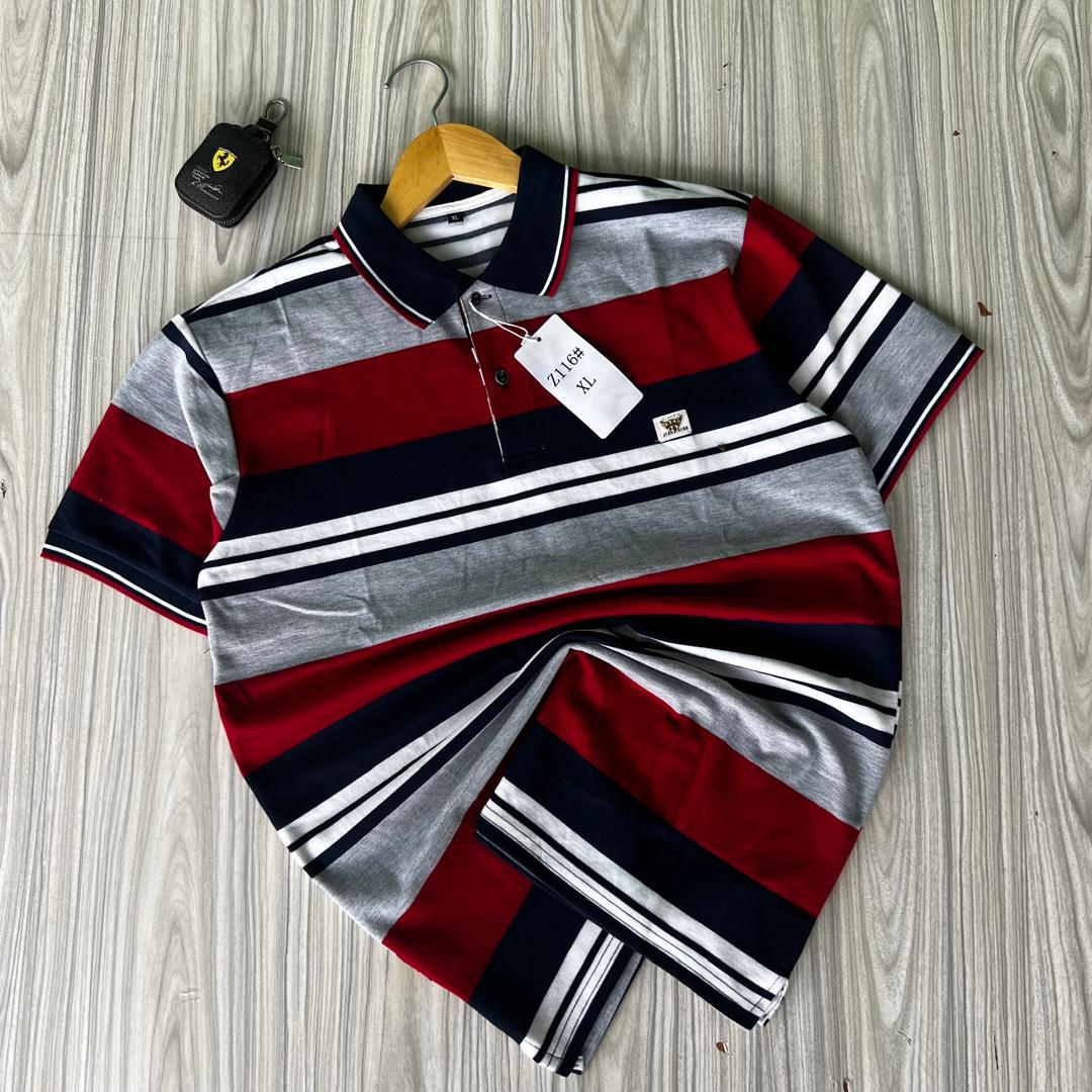 Striped Lacoste Polo Shirt