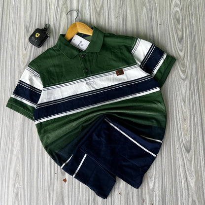 Striped Lacoste Polo Shirt