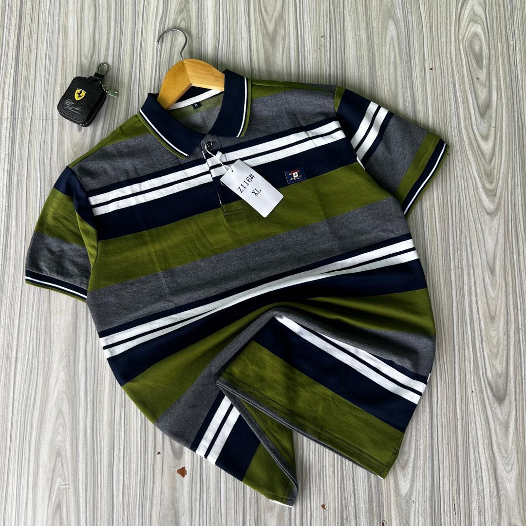 Striped Lacoste Polo Shirt