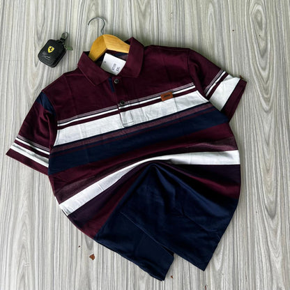 Striped Lacoste Polo Shirt