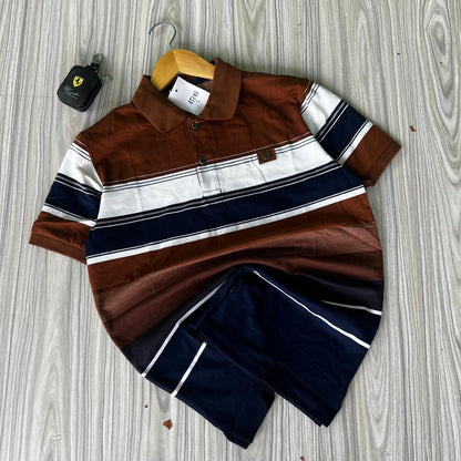 Striped Lacoste Polo Shirt