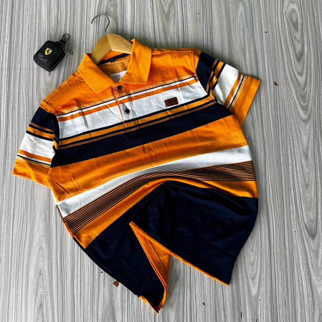 Striped Lacoste Polo Shirt