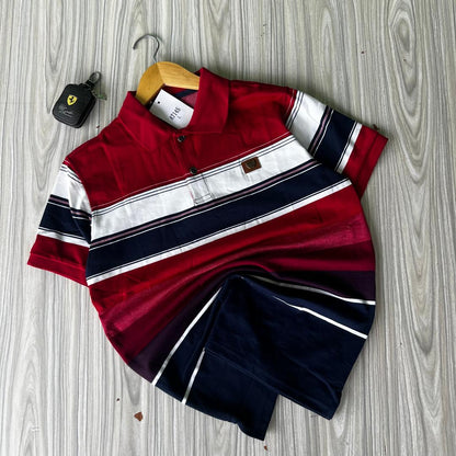 Striped Lacoste Polo Shirt