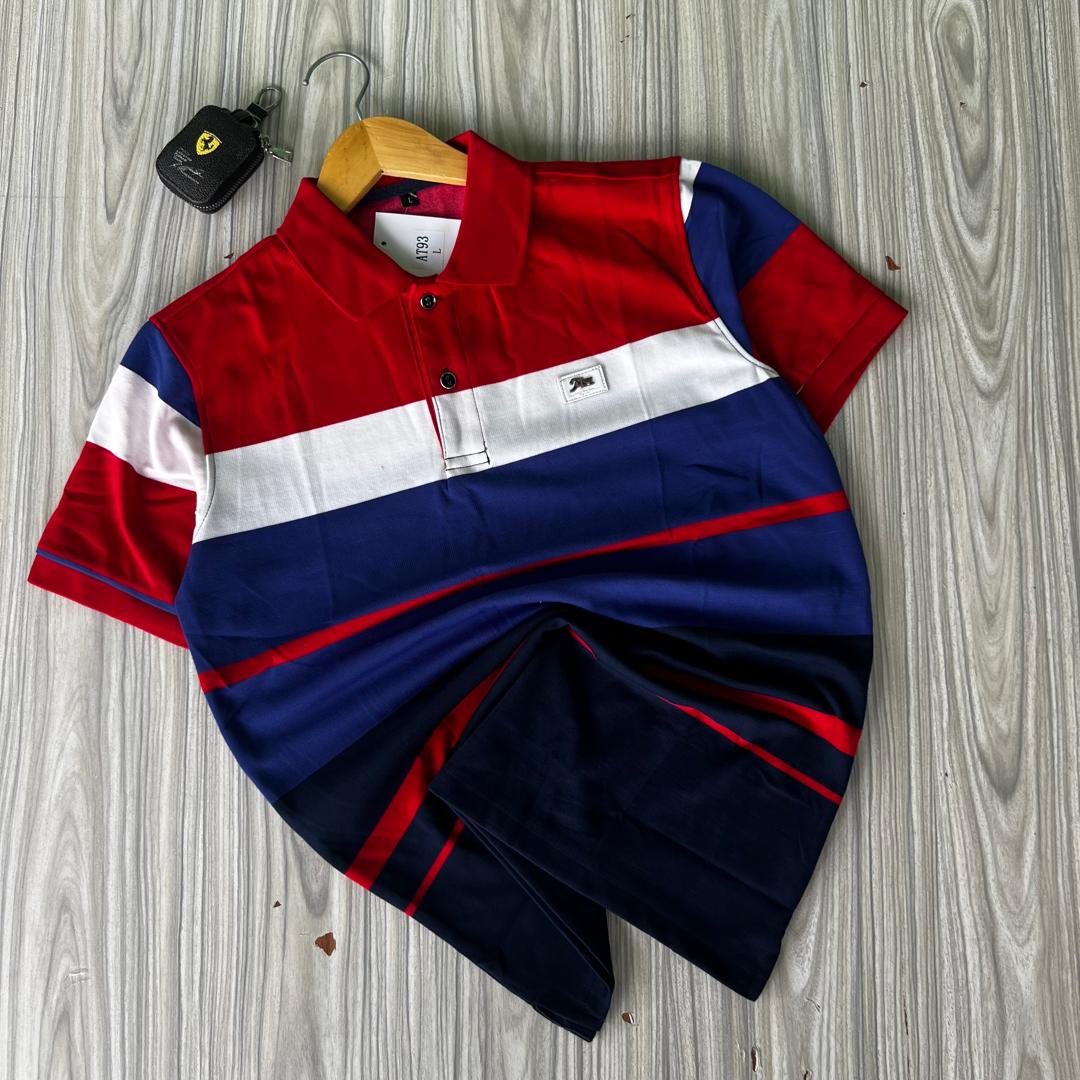 Striped Lacoste Polo Shirt