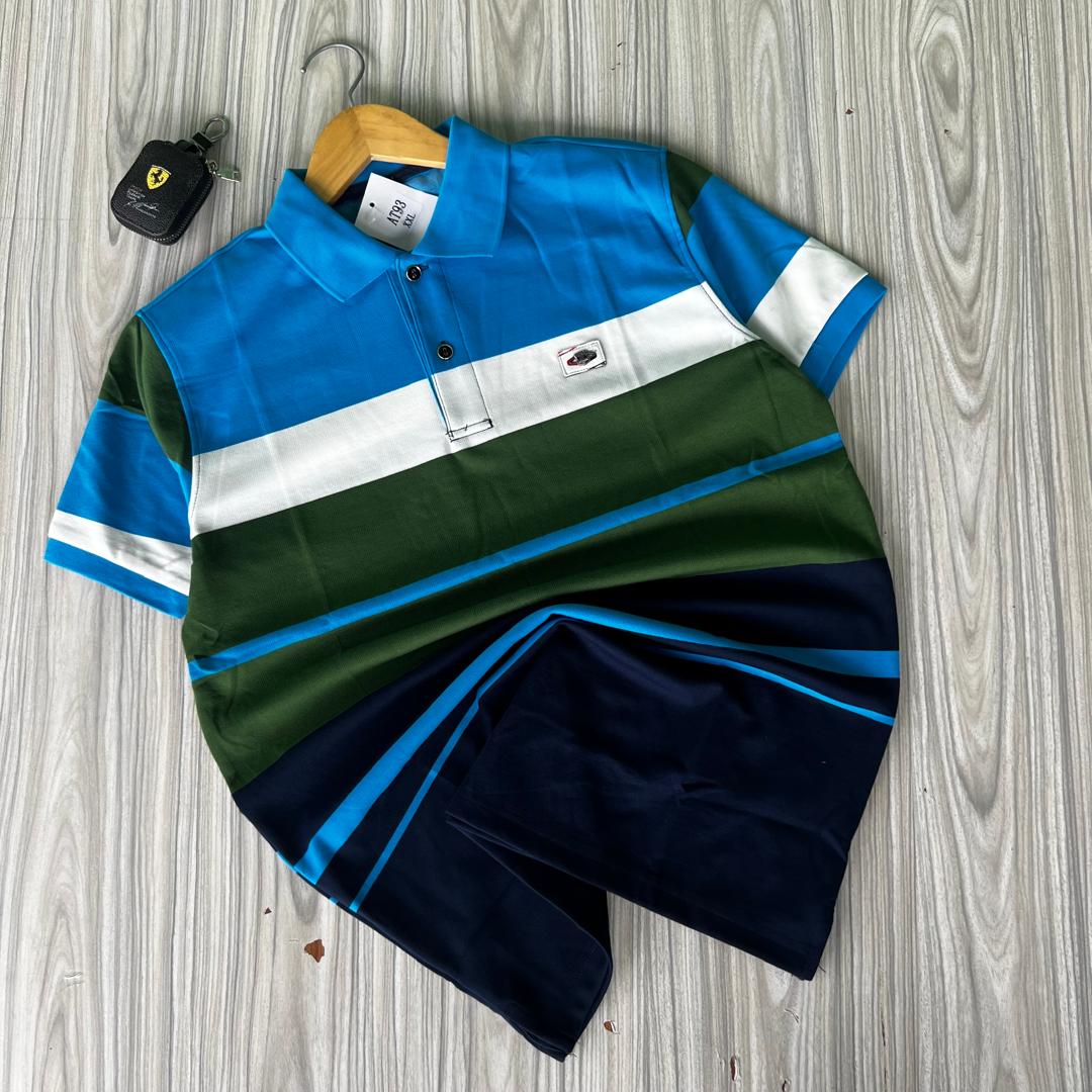 Striped Lacoste Polo Shirt