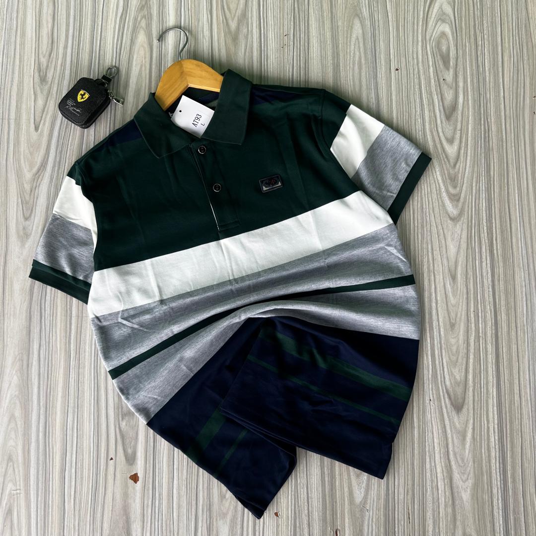 Striped Lacoste Polo Shirt