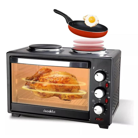 Decakila Kitchen Appliances Decakila 28L Toaster Oven With Two Top Electric Stoves 1600W - KEEV015B