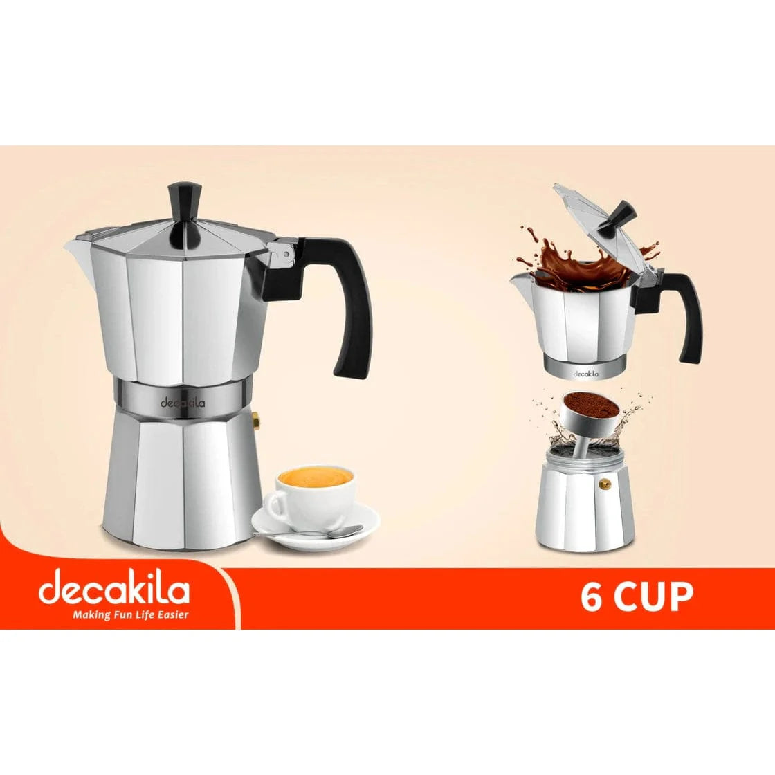 Decakila Kitchen Appliances Decakila Aluminum Espresso Maker - KMCF023M