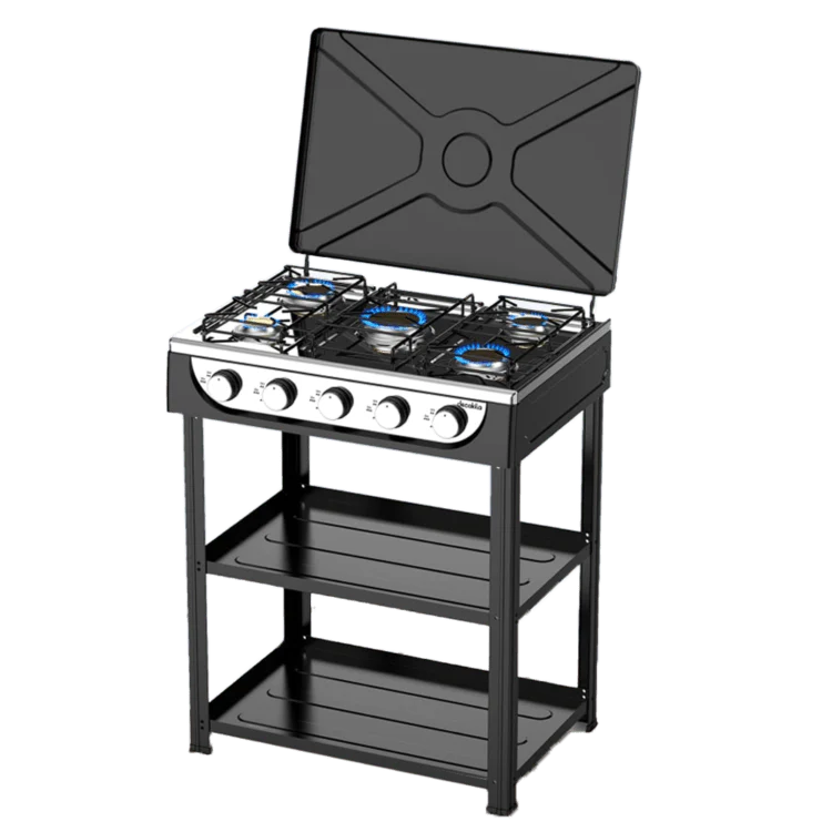 Decakila Kitchen Appliances Decakila Five Burner Gas Stove With Shelf - KMGS019B