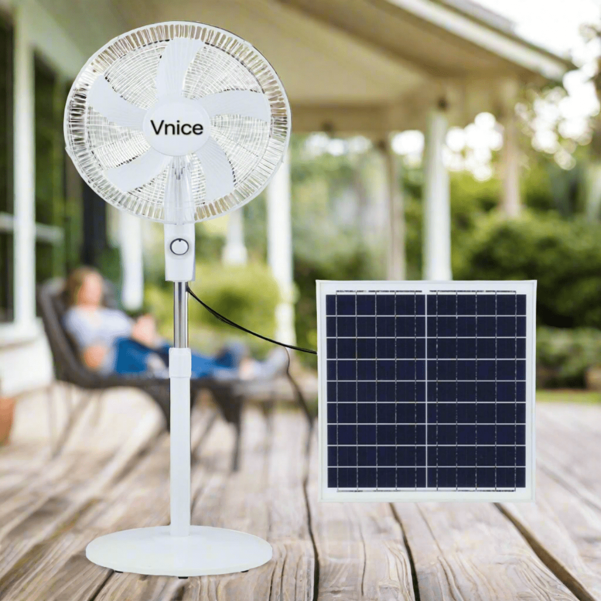 Decakila Fan & Cooler Vnice 16" Pedestal Solar Rechargeable Fan