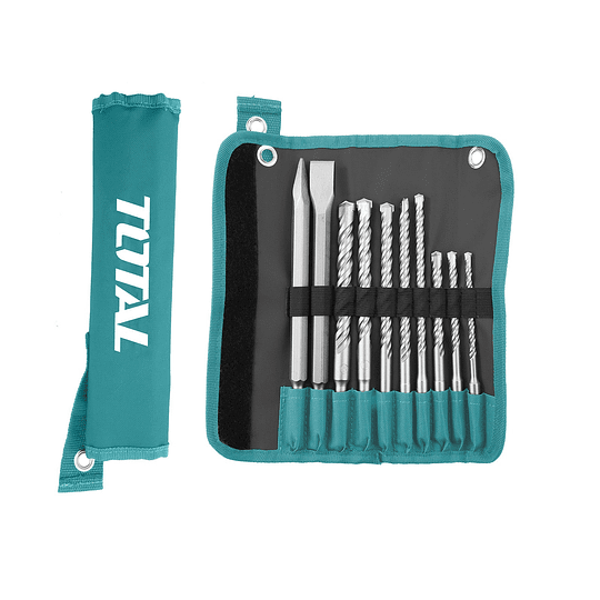 Total Drill Bits Total 10 Pieces Hammer Drill Bits and Chisels Set - TACSD19101