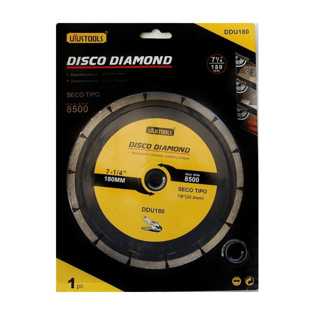 Uyustools Grinding & Cutting Wheels Uyustools Dry Diamond Cutting Blade Disc 180mm - DDU180