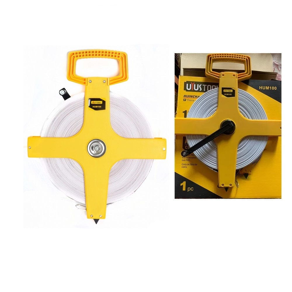 Uyustools Tape Measure Uyustools Metric & Inch Fiberglass Open Reel Long Tape Measure 100m - HUM100