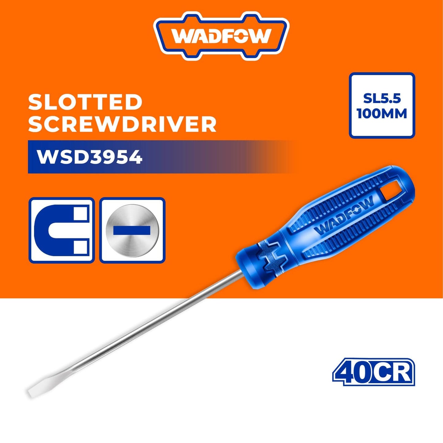 Wadfow Screwdrivers Wadfow 100mm Slotted Screwdriver