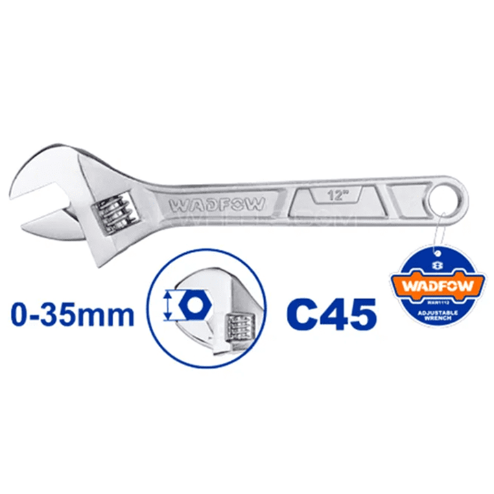 Wadfow Wrenches Wadfow 12" Adjustable Wrench  - WAW1112