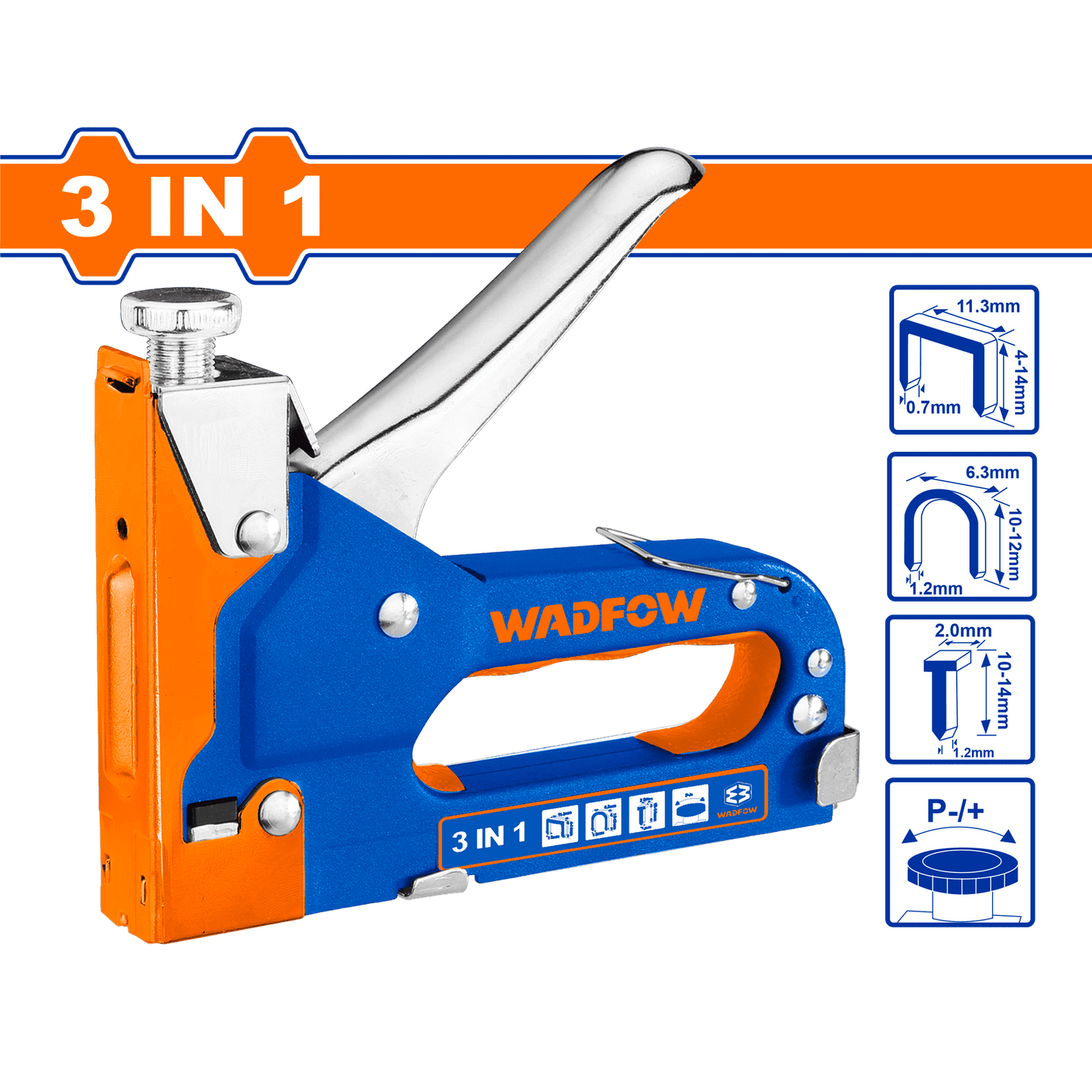 Wadfow Staplers Riveters & Fasteners Wadfow 3-in-1 Staple Gun - WGU2614