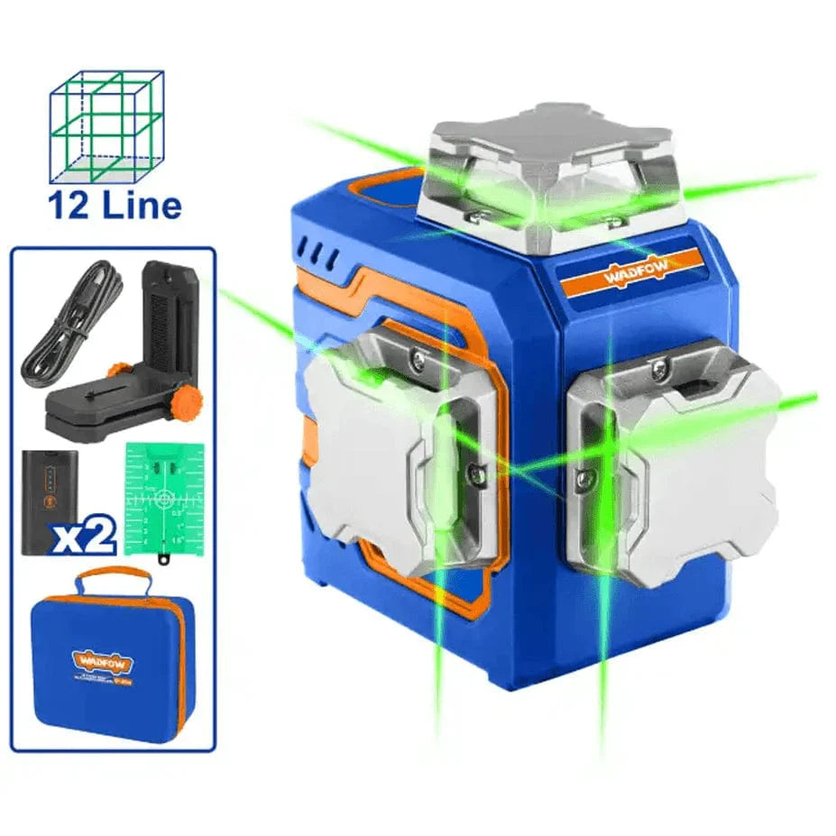 Wadfow Laser Measure Wadfow 3D Self-Leveling Line Green Laser Beams 30m - WLE2M12