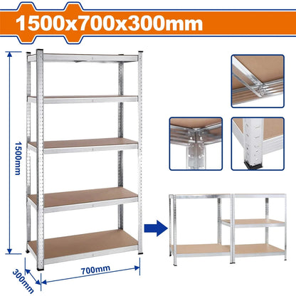 Wadfow Tool Chests & Cabinets Wadfow 5-Tier Adjustable Storage Shelves - WTS1A73