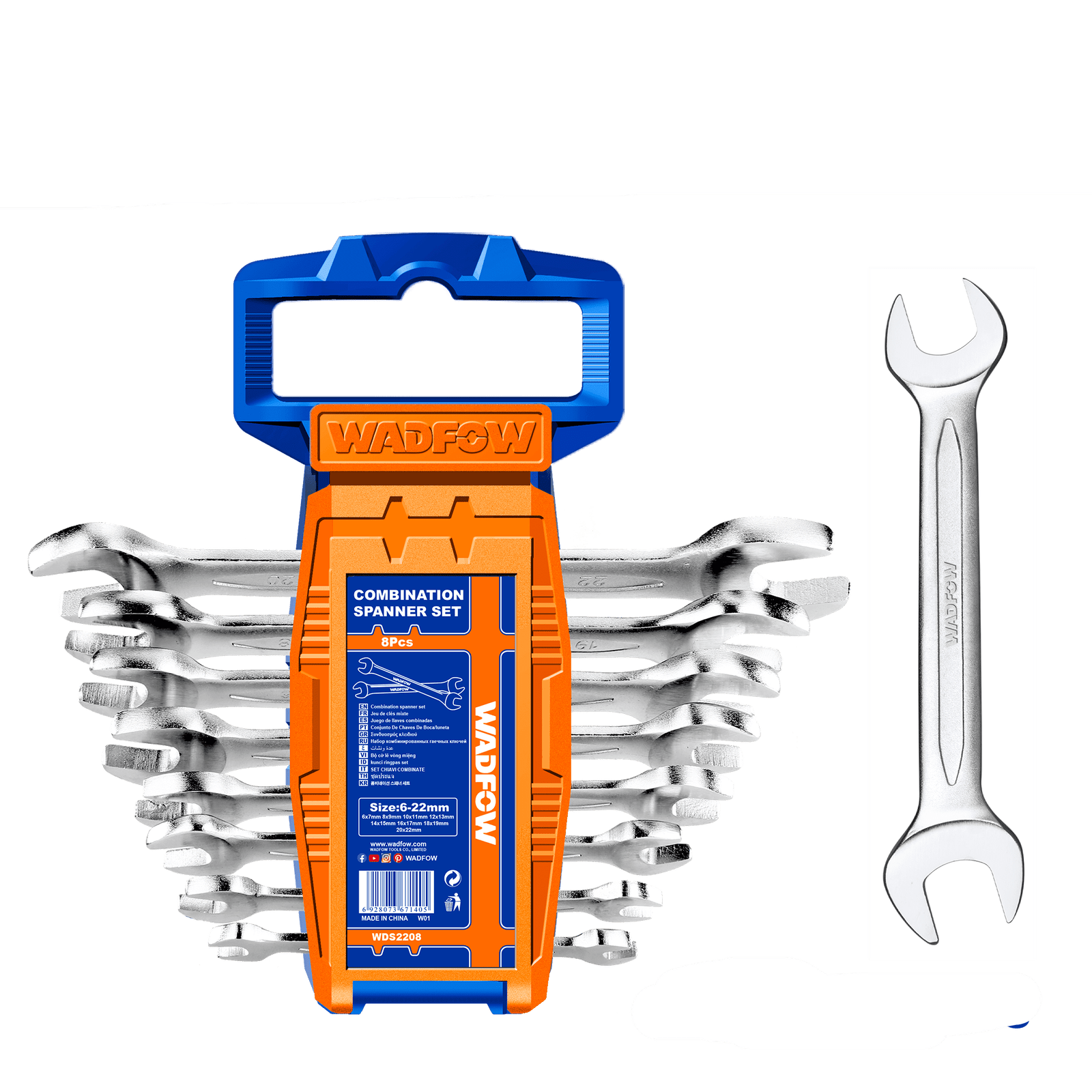 Wadfow Wrenches Wadfow 8 Pieces Double Open End Spanner Set  - WDS2208