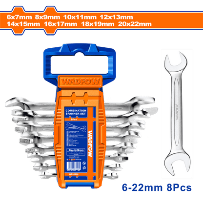 Wadfow Wrenches Wadfow 8 Pieces Double Open End Spanner Set  - WDS2208