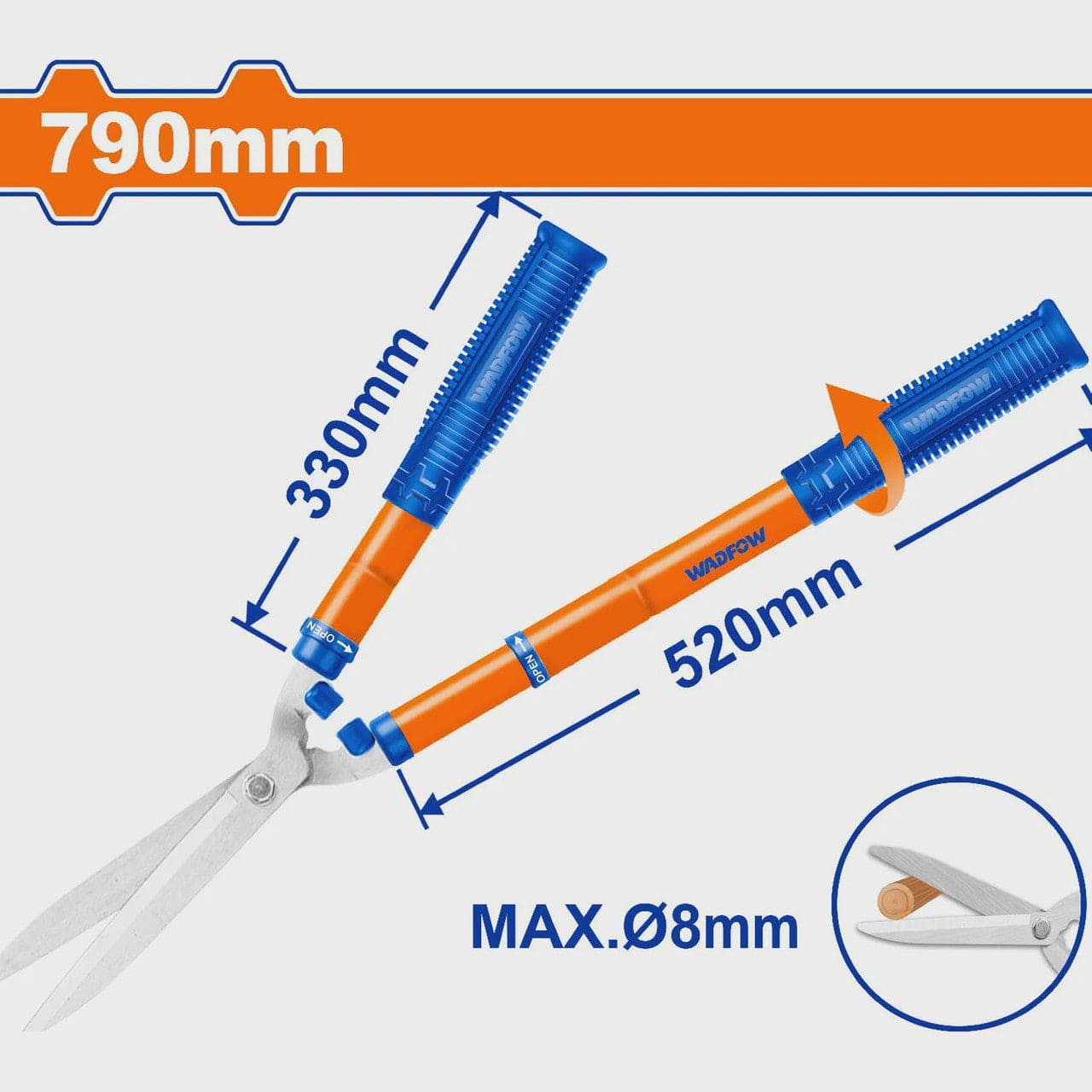 Wadfow Gardening Tool Wadfow Telescopic Hedge Shear - WPR1E90