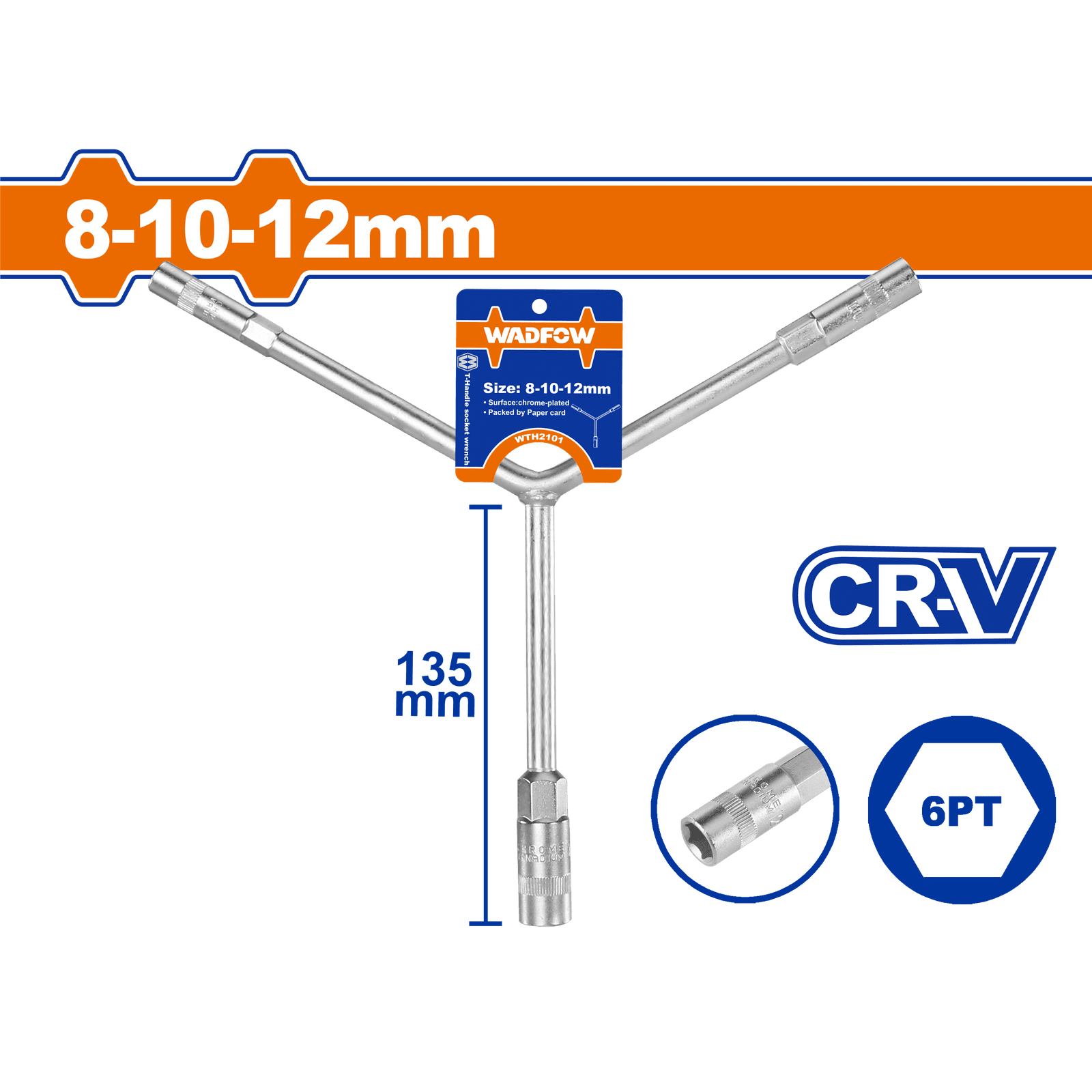 Wadfow Sockets & Hex Keys Wadfow Y-Type Socket Wrench 8-10-12mm - WTH2101